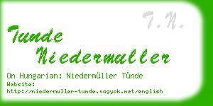 tunde niedermuller business card