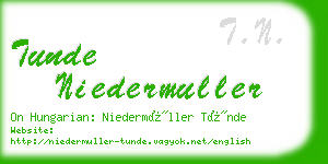 tunde niedermuller business card